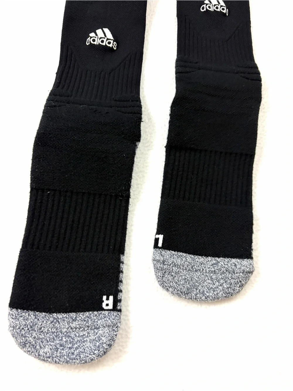 NWOT Adidas Unisex 2 Pair Lot-Black Padded Basketball Athletic Perf Socks (L)